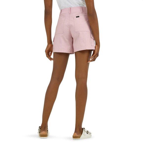 Lee Women's Comfort Waist 5" Cargo Short, Size 12, Regular Fit, Mid Rise, Pink - Picture 2 of 6